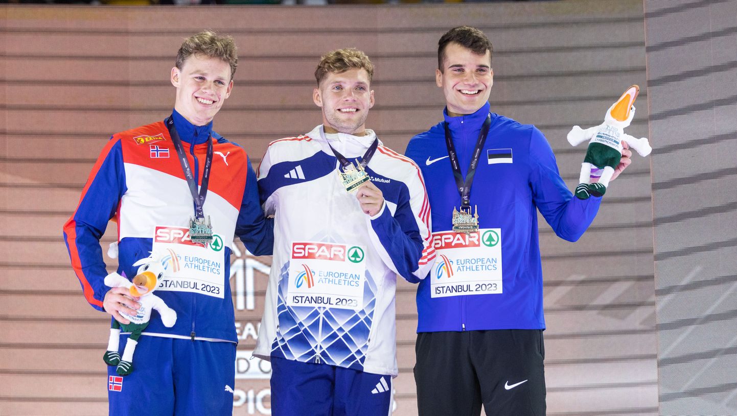 Meeste seitsmevõistluses tundsid medalirõõmu nii Eesti (Risto Lillemets, paremal) kui ka Norra (Sander Skotheim, vasakul).