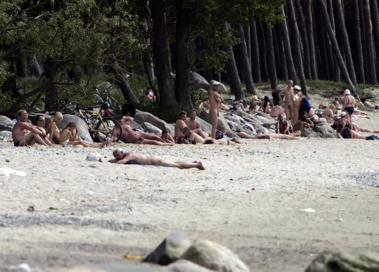 Nudistid Pirita ranna nudistide alal 2007. aasta juunis.