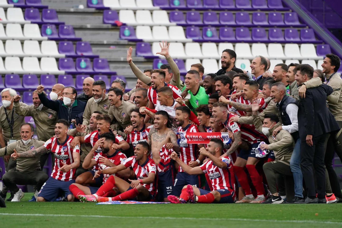 Madridi Atletico võitu tähistamas.