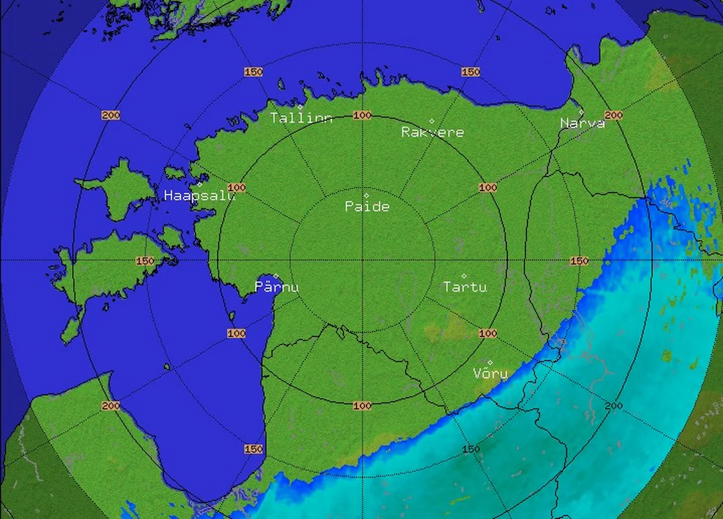 Keskkonnaagentuuri lennumeteoroloogilise informatsiooni järgi paistis kell 20.05 Sürgavere radarile kole ilm lähenevat Võrule. Paarkümmend minutit varem ulatus selle serv Eesti kagupiirile.