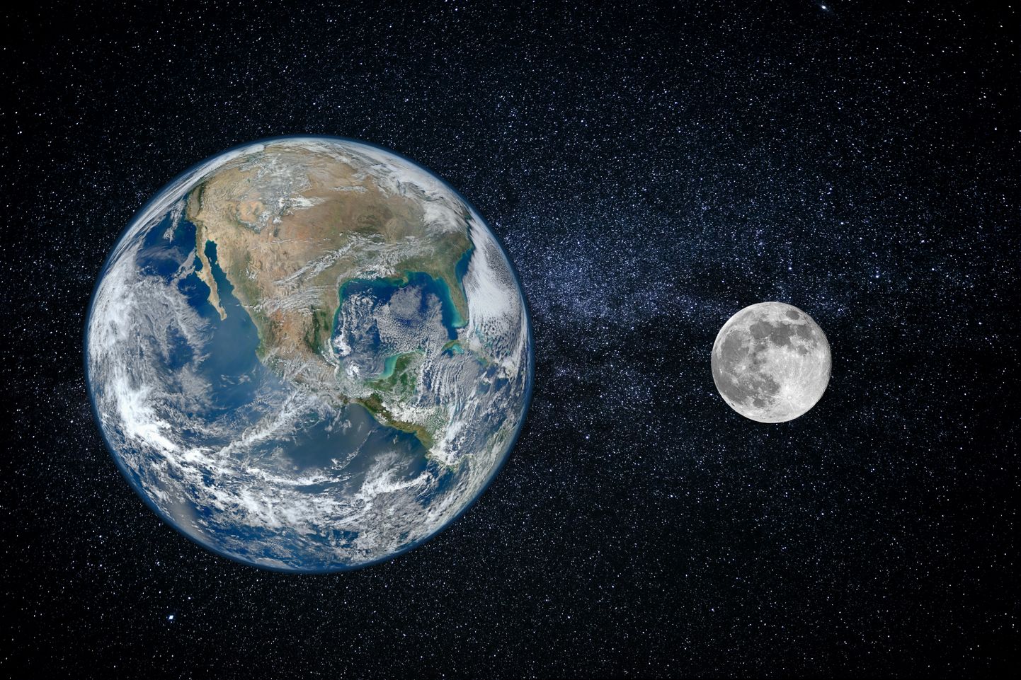 Maa ja Kuu. Pilt on illustreeriv.