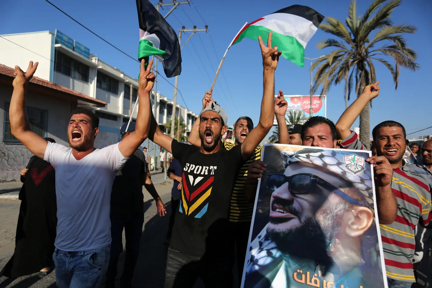 Palestiinlased annekteerimiskava vastu meelt avaldamas.