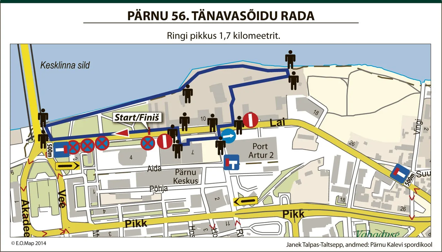 Pärnu 56. tänavasõit muudab laupäeval kesklinnas liikluskorraldust.