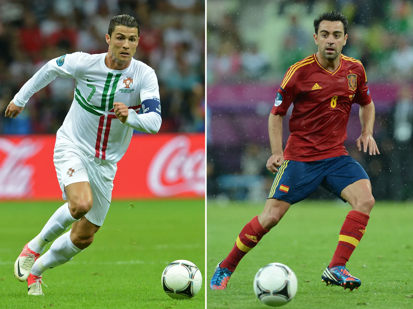 Ronaldo (vasakul) ja Xavi (paremal)