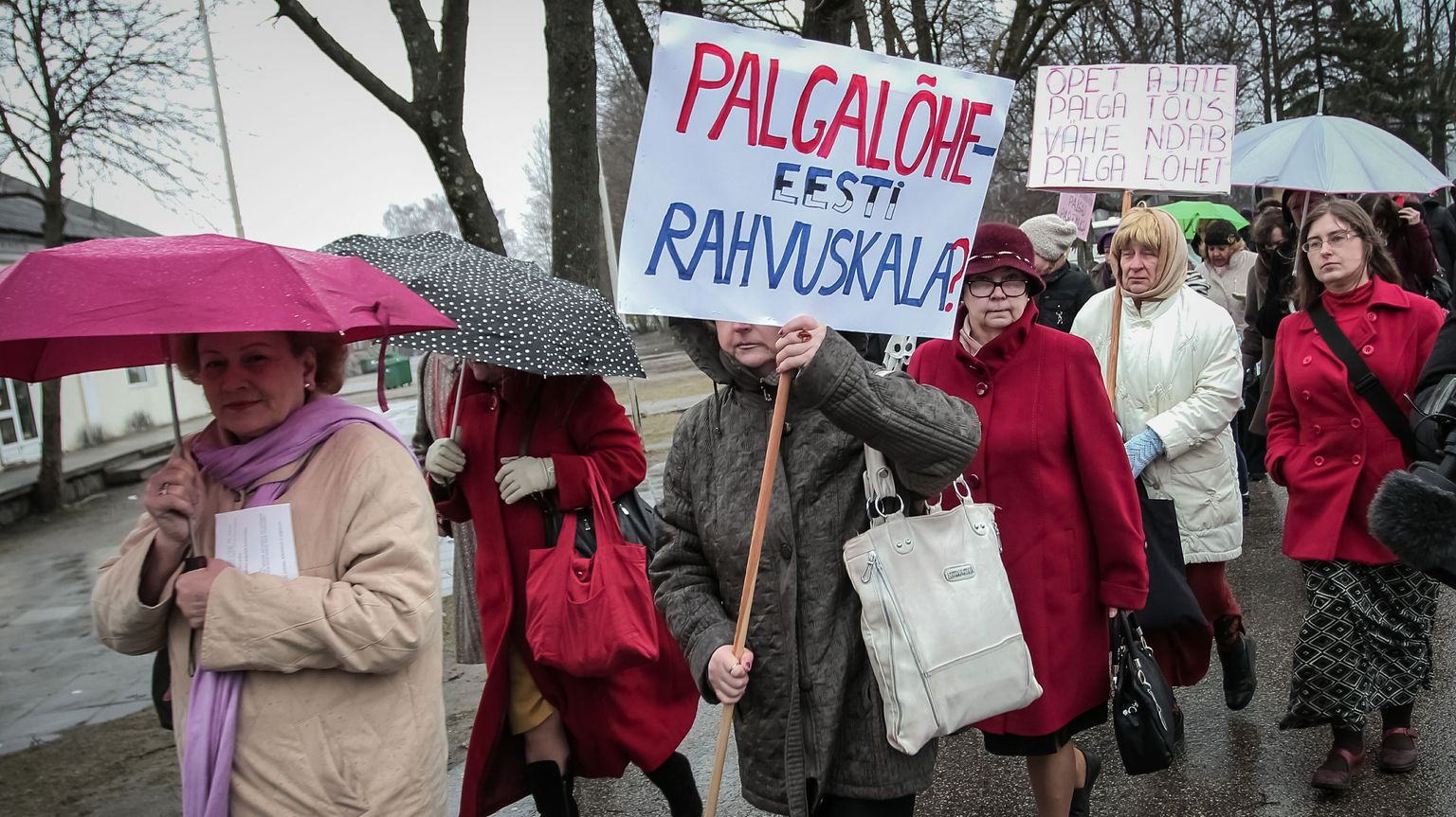 Protestimarss palgalõhe vastu 2014. aastal Pärnus