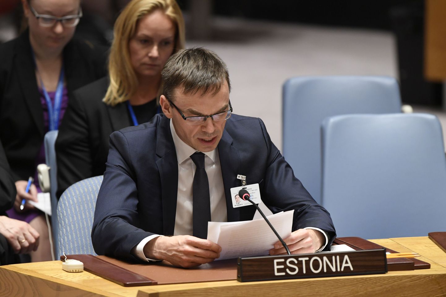 Välisminister Sven Mikser ÜRO julgeolekunõukogu avatud debatil.