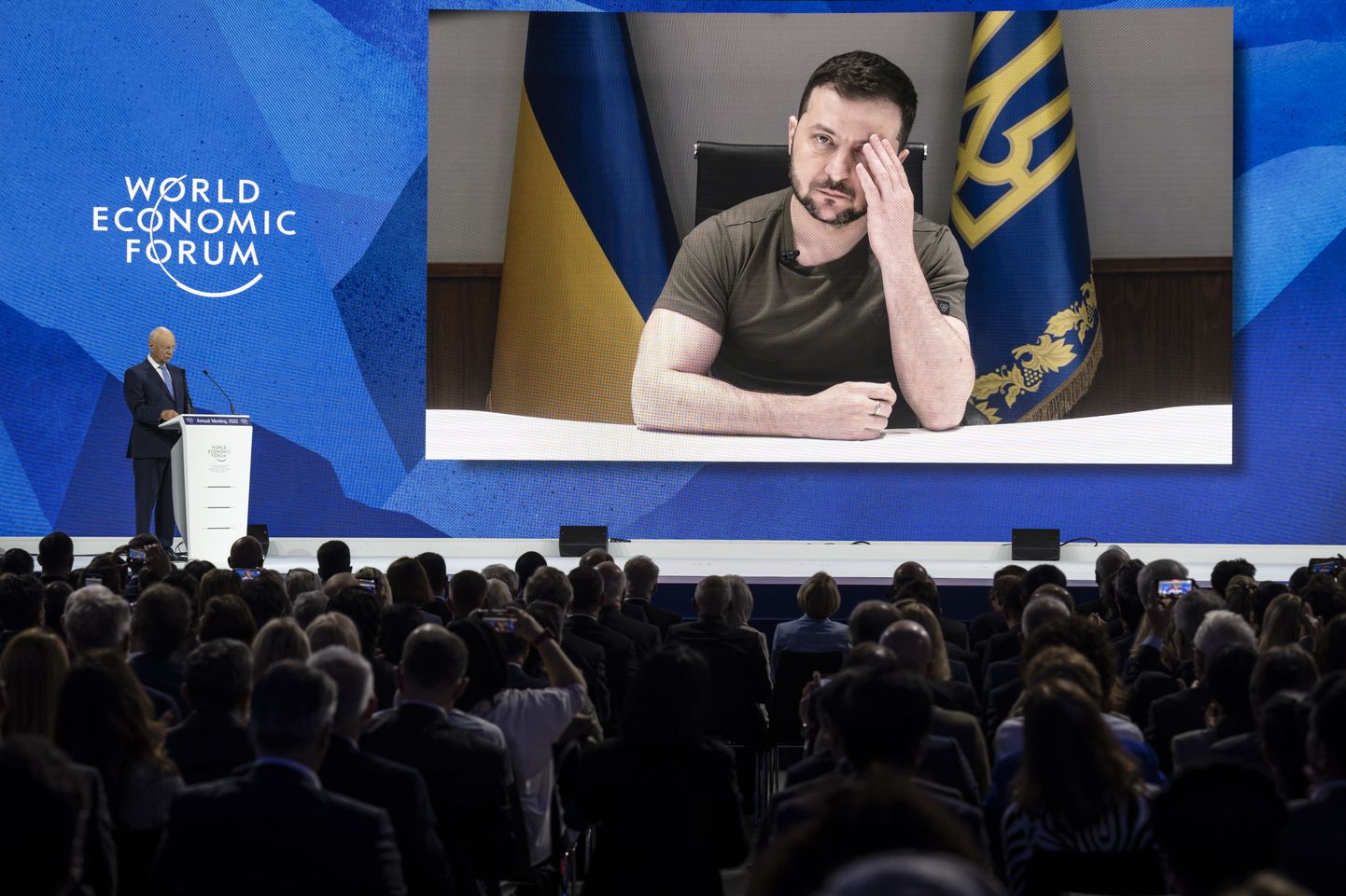 Ukraina president Volodõmõr Zelenskõi Davose tippkohtumisel.