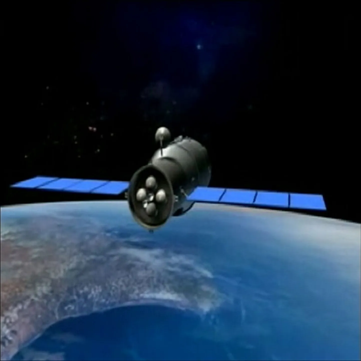 3D animatsioonipilt Tiangong-1 uurimisjaamast