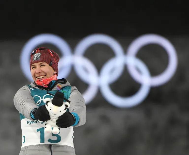 Anastassija Kuzmina Pyeongchangi lilletseremoonial
