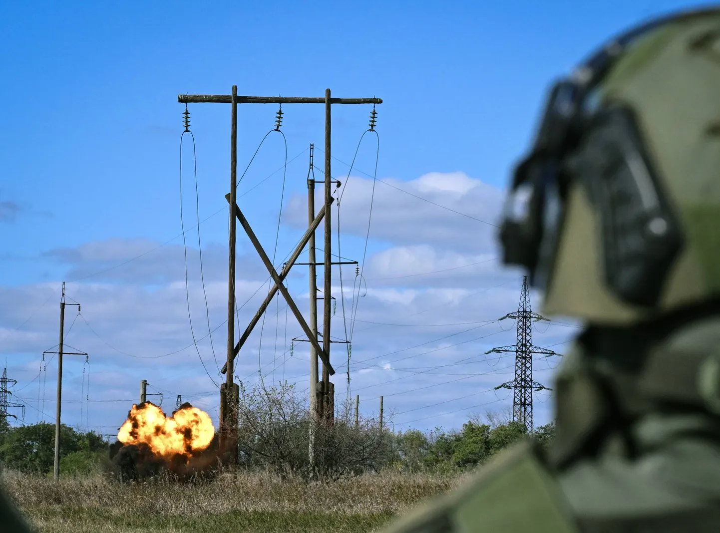 Demineerimise järel toimunud plahvatus Venemaa militaarõppustel 2023. aastal. Foto on illustratiivne.