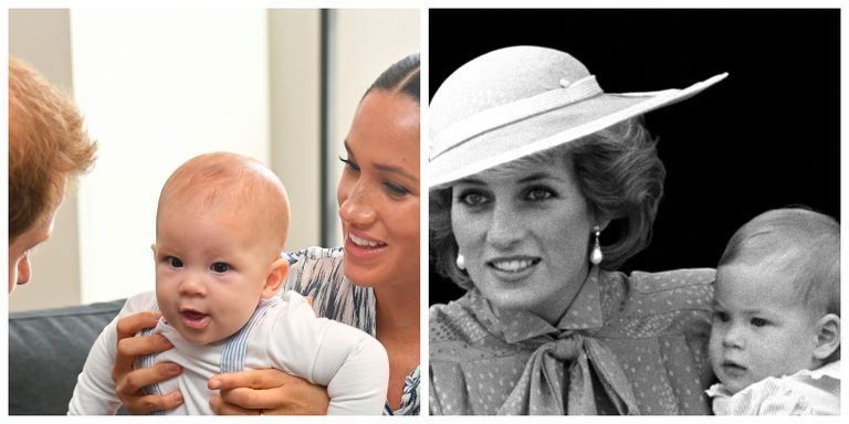 Vasakul prints Archie oma vanemate Harry ja Meghaniga, paremal prints Harry ema Dianaga 1. juulil 1985.
