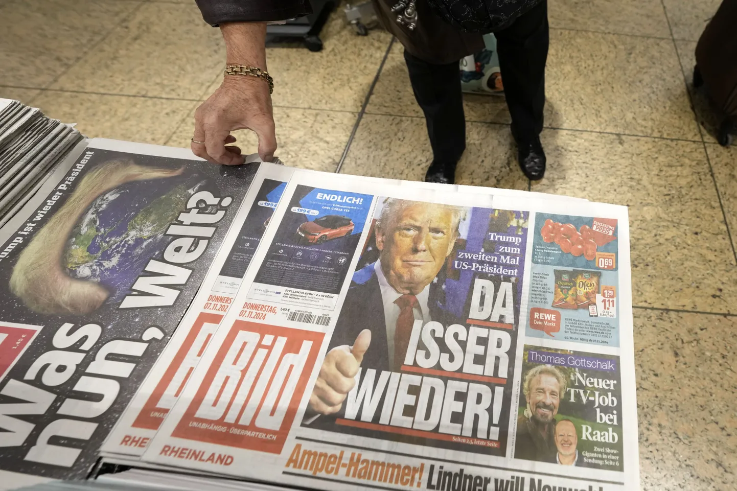 Saksa tabloid Bild teatamas 7. novembril 2024: «Siin ta jälle on!»