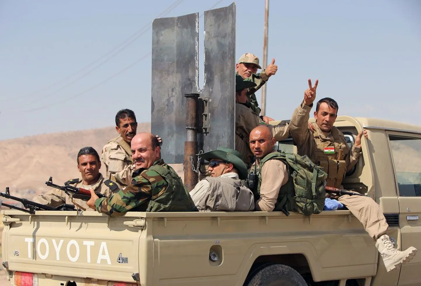 Kurdi pešmerga võitlejad pärast Mosuli tammi tagasivallutamist.