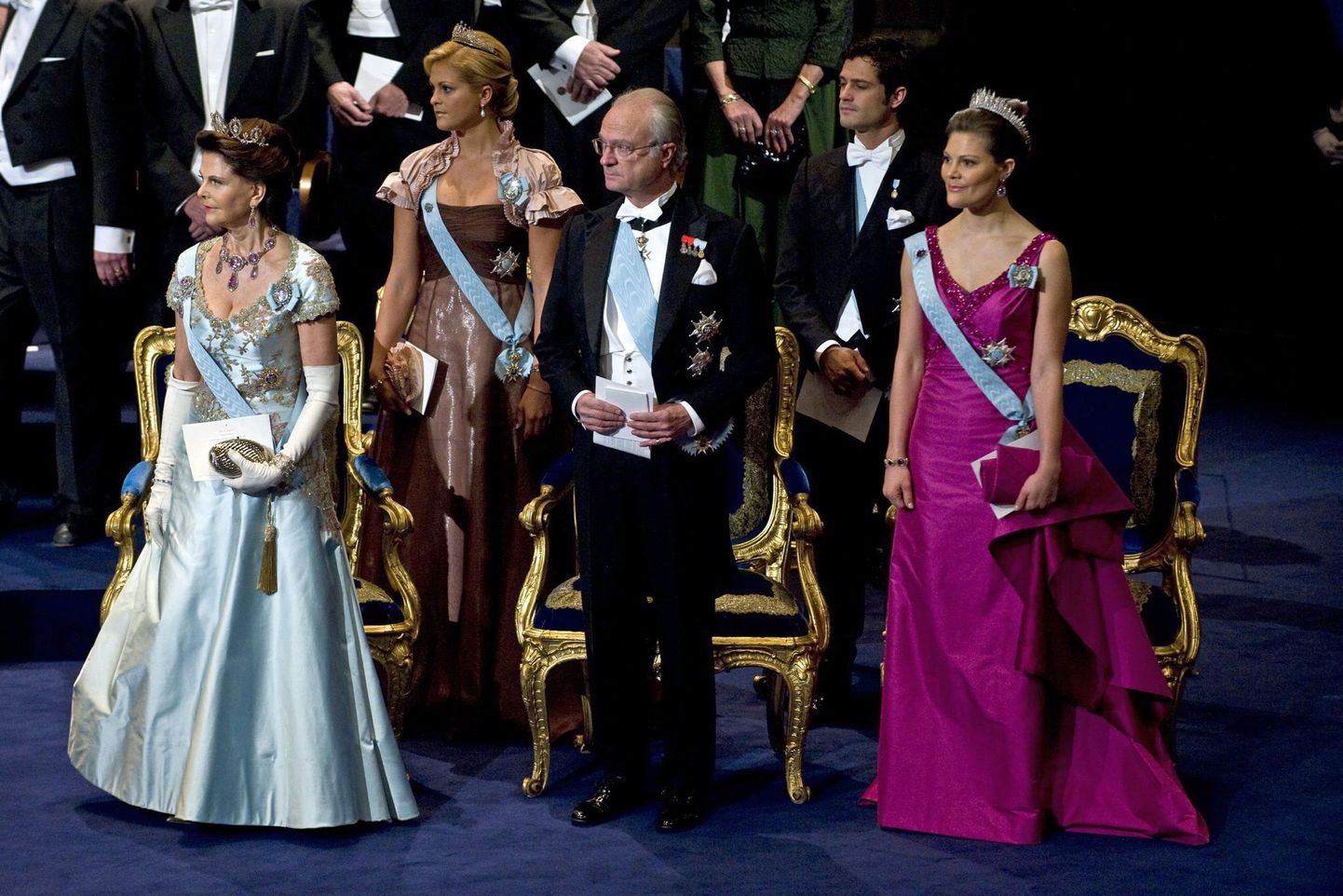 Rootsi kuninglik perekond: kuninganna Silvia, kuningas Carl XVI Gustav, kroonprintsess Victoria, printsess Madeleine ja prints Carl Philip