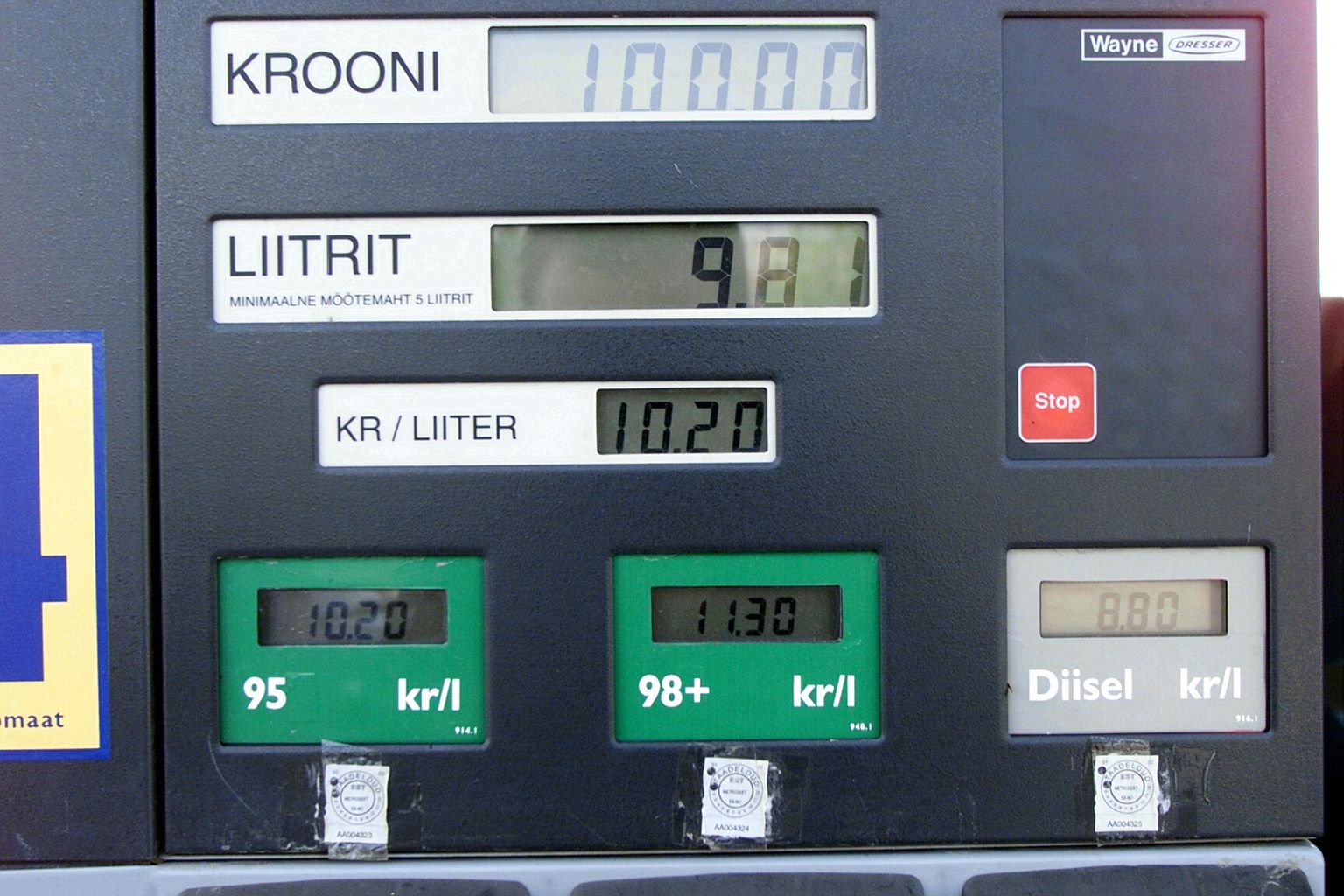 Kütusehinnad 2001. aastal.