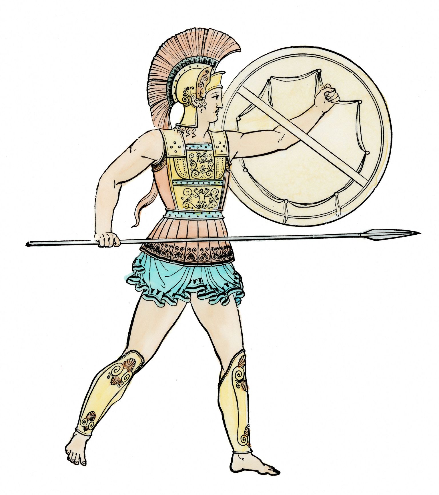 19. sajandi joonistus Vana-Kreeka sõdalasest