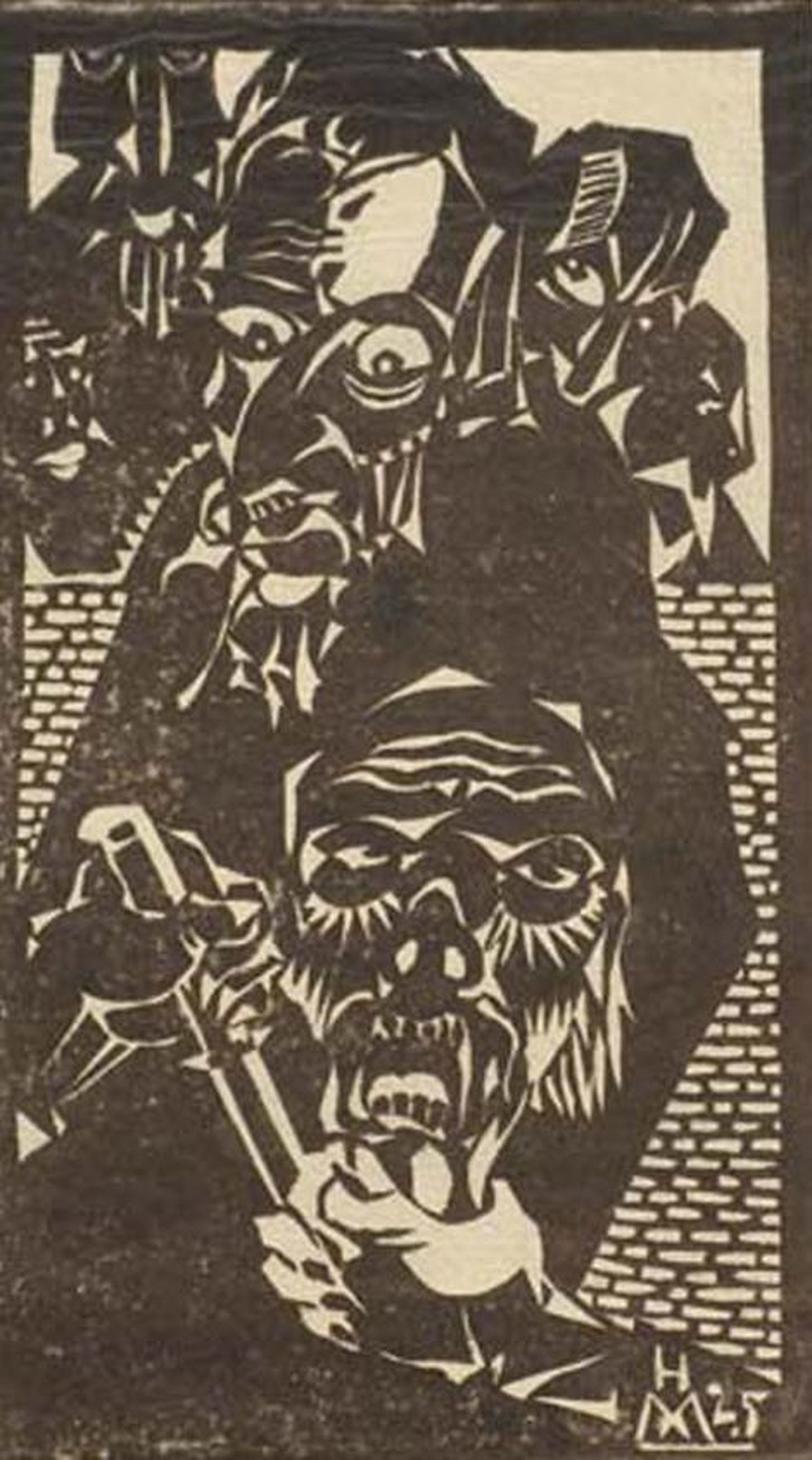 See Hando Mugasto linoollõige “Kujur” on valminud 1925. aastal, mil kunstnik oli 18-aastane, ning võis ka Rakveres näitusel väljas olla.