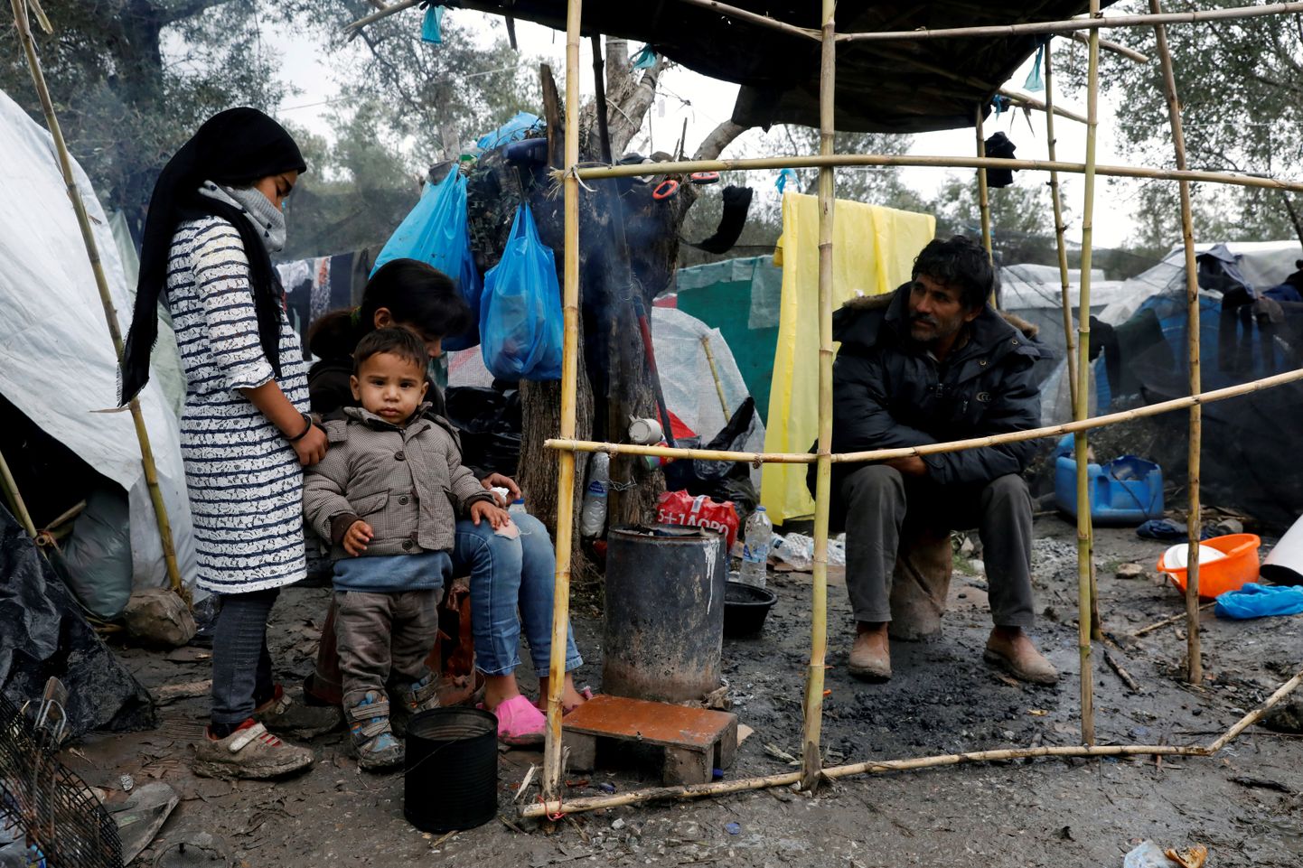 Лагерь беженцев  Греции.