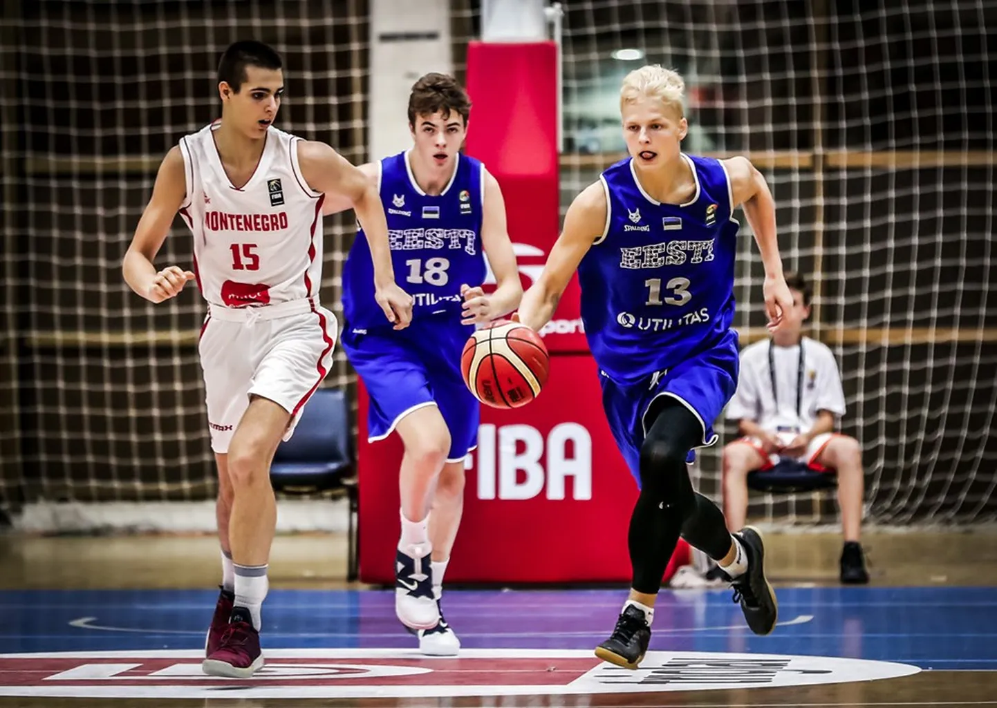 Joonas Riismaa (palliga) 2018. aasta U16 EMil.