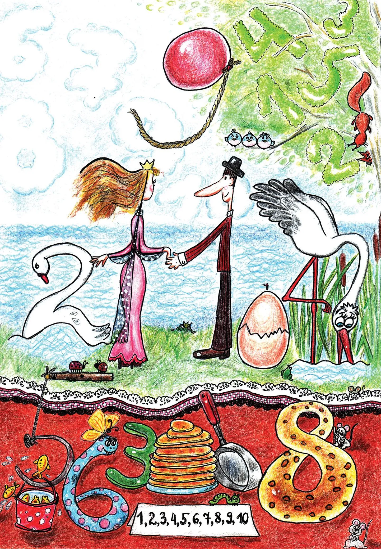 Signe Erriti illustratsioon jutustuse «Kuidas Üks kõndima läks» juurde.