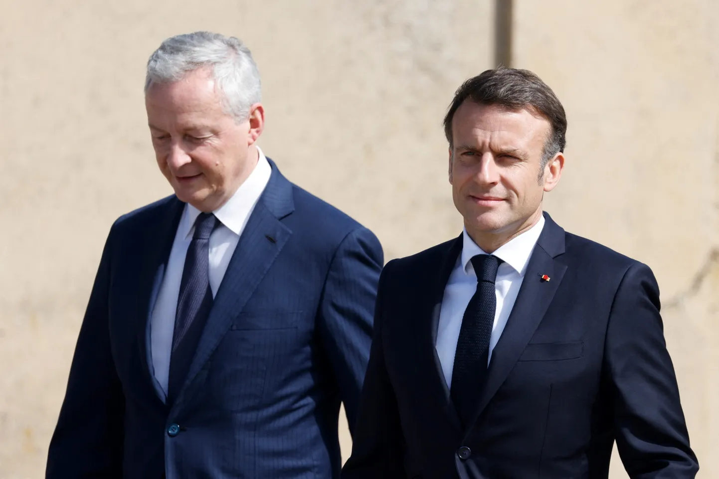 Prantsusmaa majandus- ja rahandusminister Bruno Le Maire ja riigi president Emmanuel Macron.