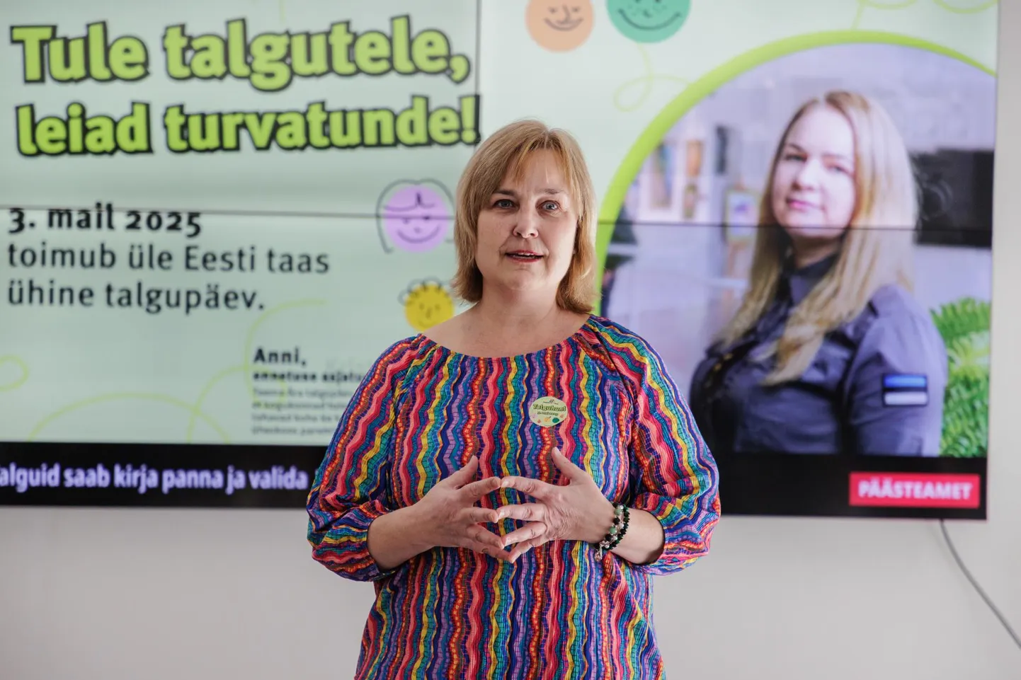 Üleriigilise unistamisprojekti "Hakkab looma" algataja Eva Truuverk tänavust talgupäeva tutvustaval üritusel.