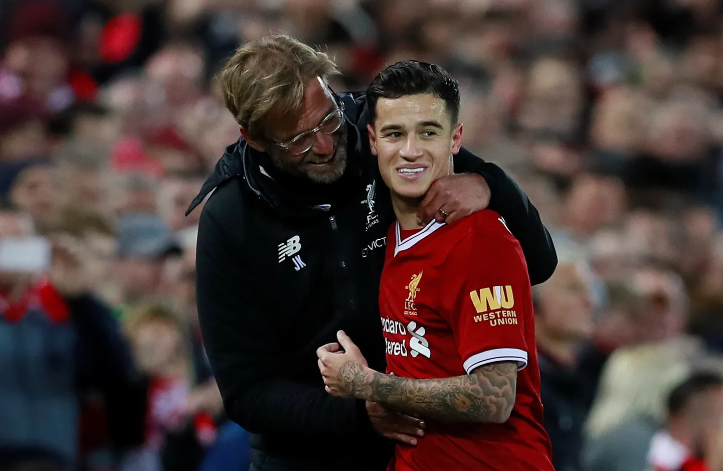 Jürgen Klopp ja Philippe Coutinho.