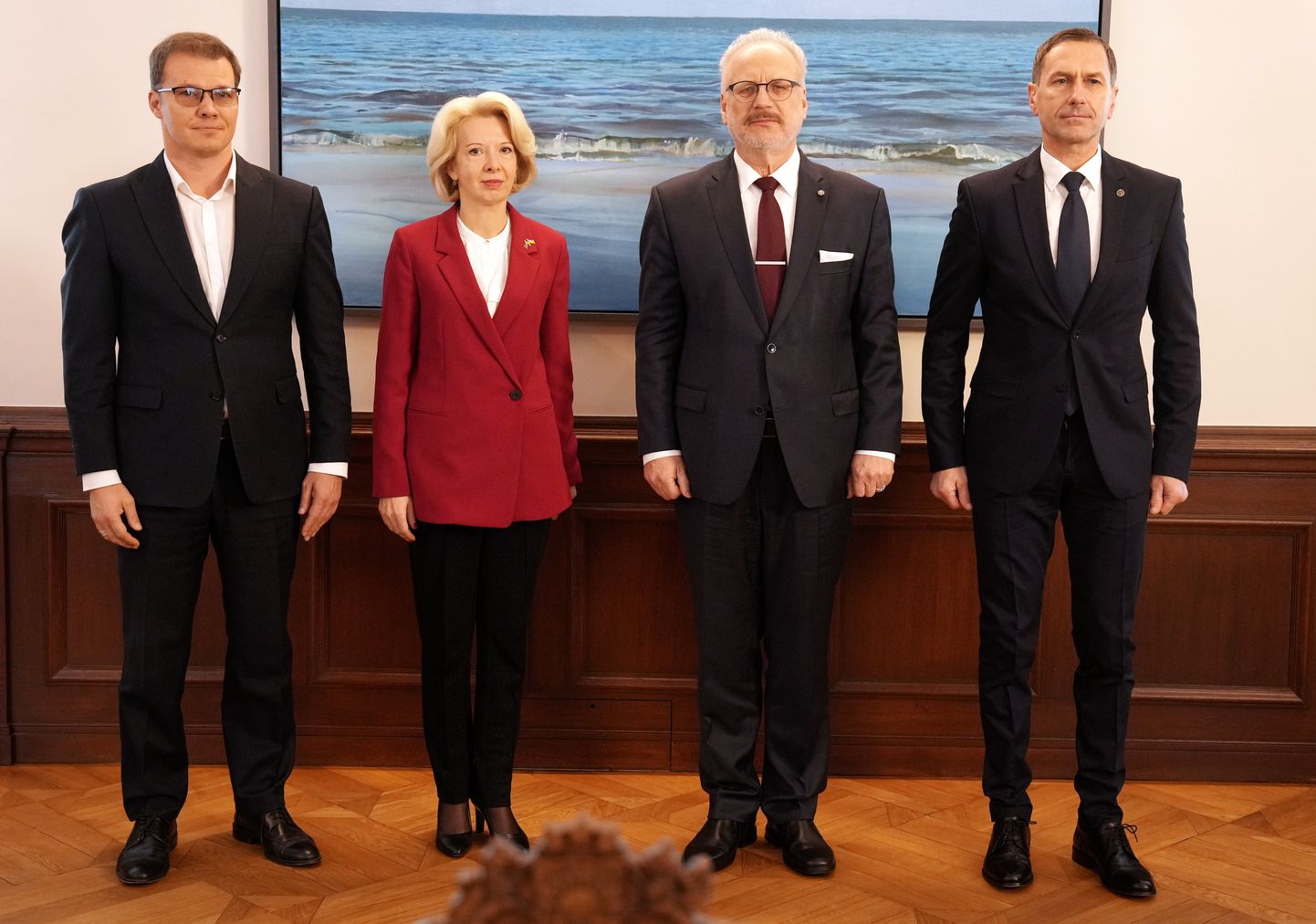 Представители победивших партий и президент Латвии