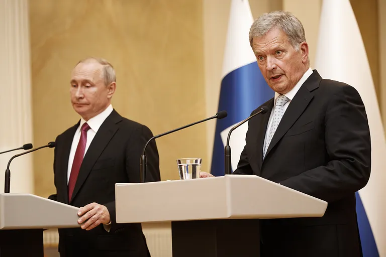 Владимир Путин и президент Финляндии Саули Нийнисте, Хельсинки, 2019 год.