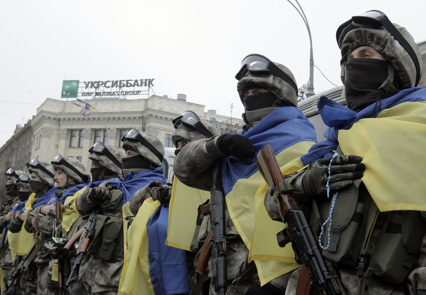Ukraina eriväelased on rünnakute korraldamises ja vastase tegevuse häirimises märksa tõhusamad. Pildil Ukraina eriväelased Harkivis enne ülesannete täitmisele saatmist 30. jaanuaril 2015