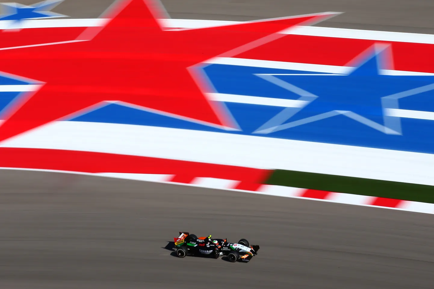 Sergio Perez (Force India) Austini etapi vabatreeningul.