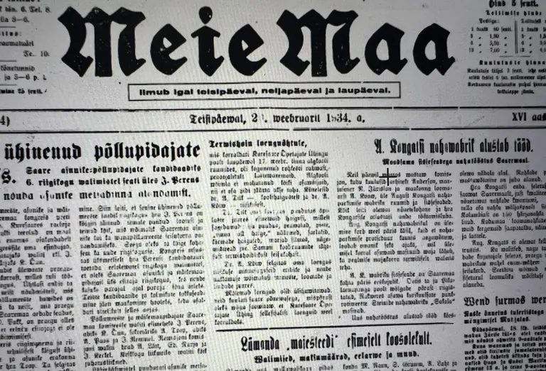 Ajaleht Meie maa 20. augustist 1934
