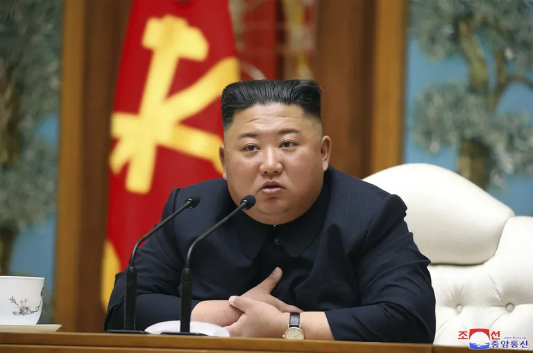 Põhja-Korea juht Kim Jong-un 11. aprillil Tööpartrei keskkomitee istungil.