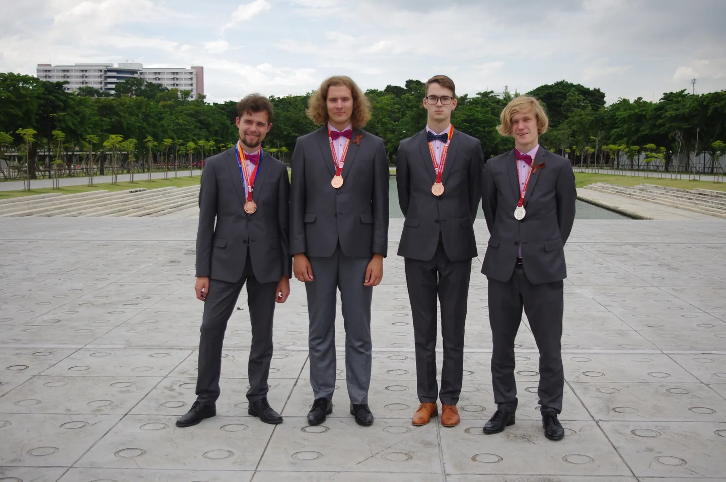 Kolm pronksi ja üks hõbe: Paul Kerner (vasakult), Siim Kaukver, Taido Purason ja Carel Kuusk.