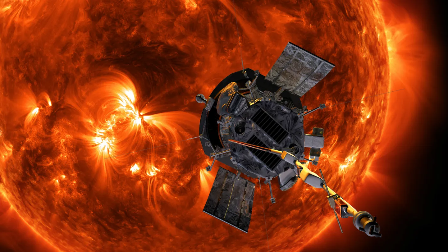 Parkeri kosmosesondist tehtud NASA pilt on illustratiivne, sest kõrvalt vaadata Päikese külje alla jõudnud kosmoseaparaati ei õnnestu. Teadlaste sõnul puudutas nende teadusaparaat Päikese mõistatuslikku krooni, võttis osakeste proove ja mõõtis keskkonda.