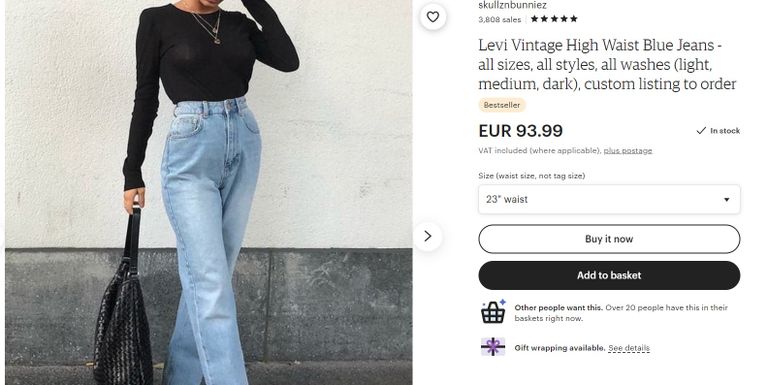 Винтажные джинсы Levi. Цена: 94 евро