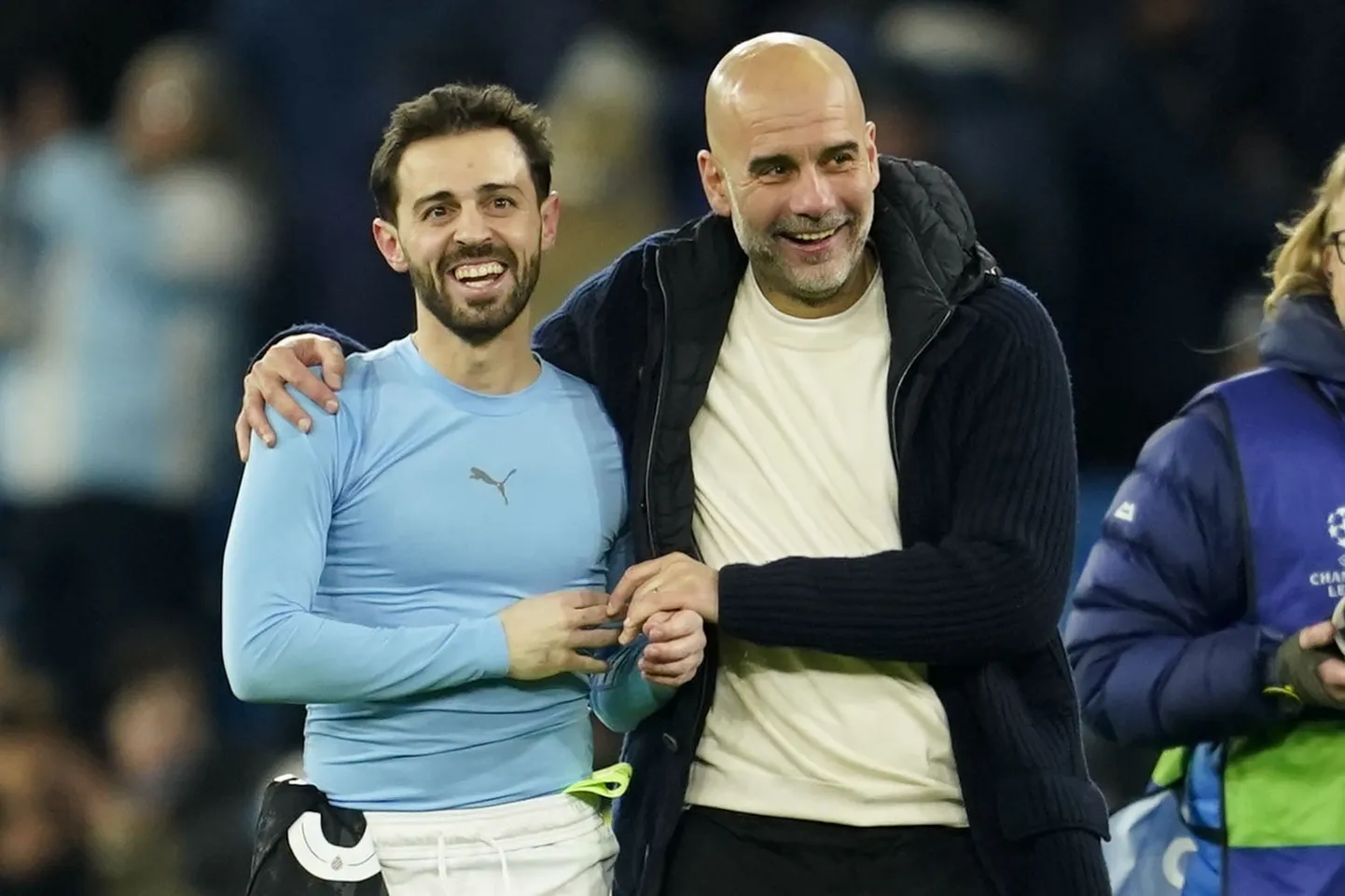 Bernardo Silva ja Pep Guardiola said õhtu lõpuks hingata kergemalt – Manchester City pääses Meistrite liigas ikkagi sõelmängudele.