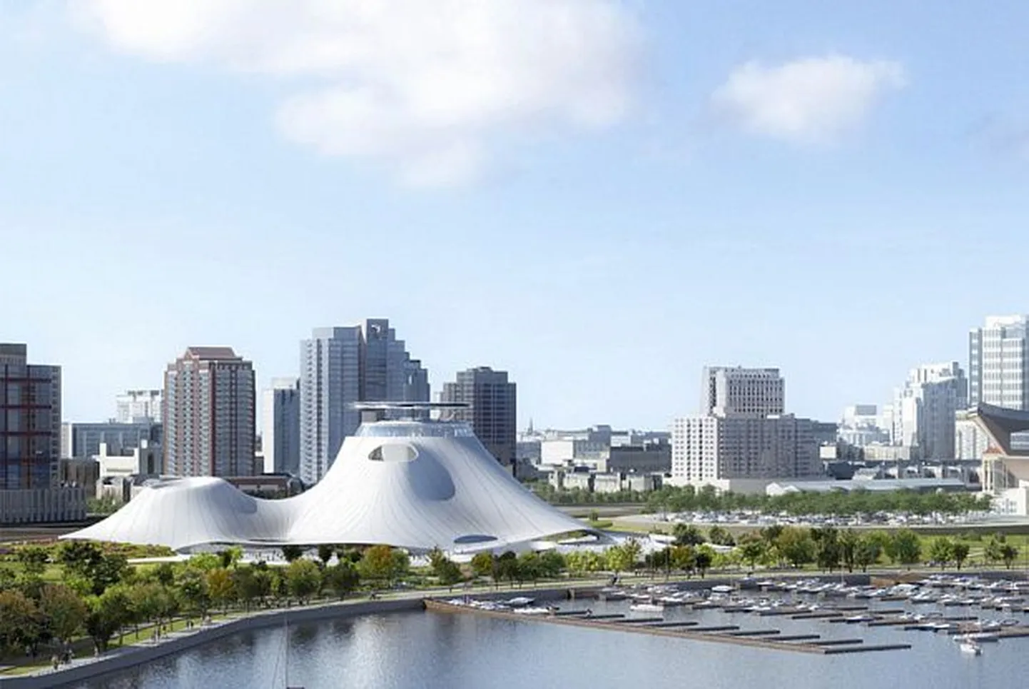 Nii oleks välja näinud  Lucas Museum of Narrative Art Chicagos (kavand)