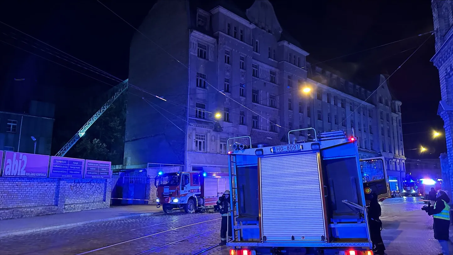 Пожар в центре Риги