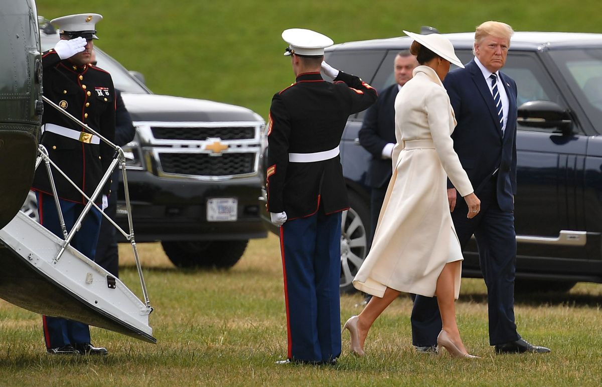 USA president Donald Trump ja esileedi Melania Trump saabuvad Southsea lossi juurde, et mälestada Normandia lahingu 75. aastapäeva.
