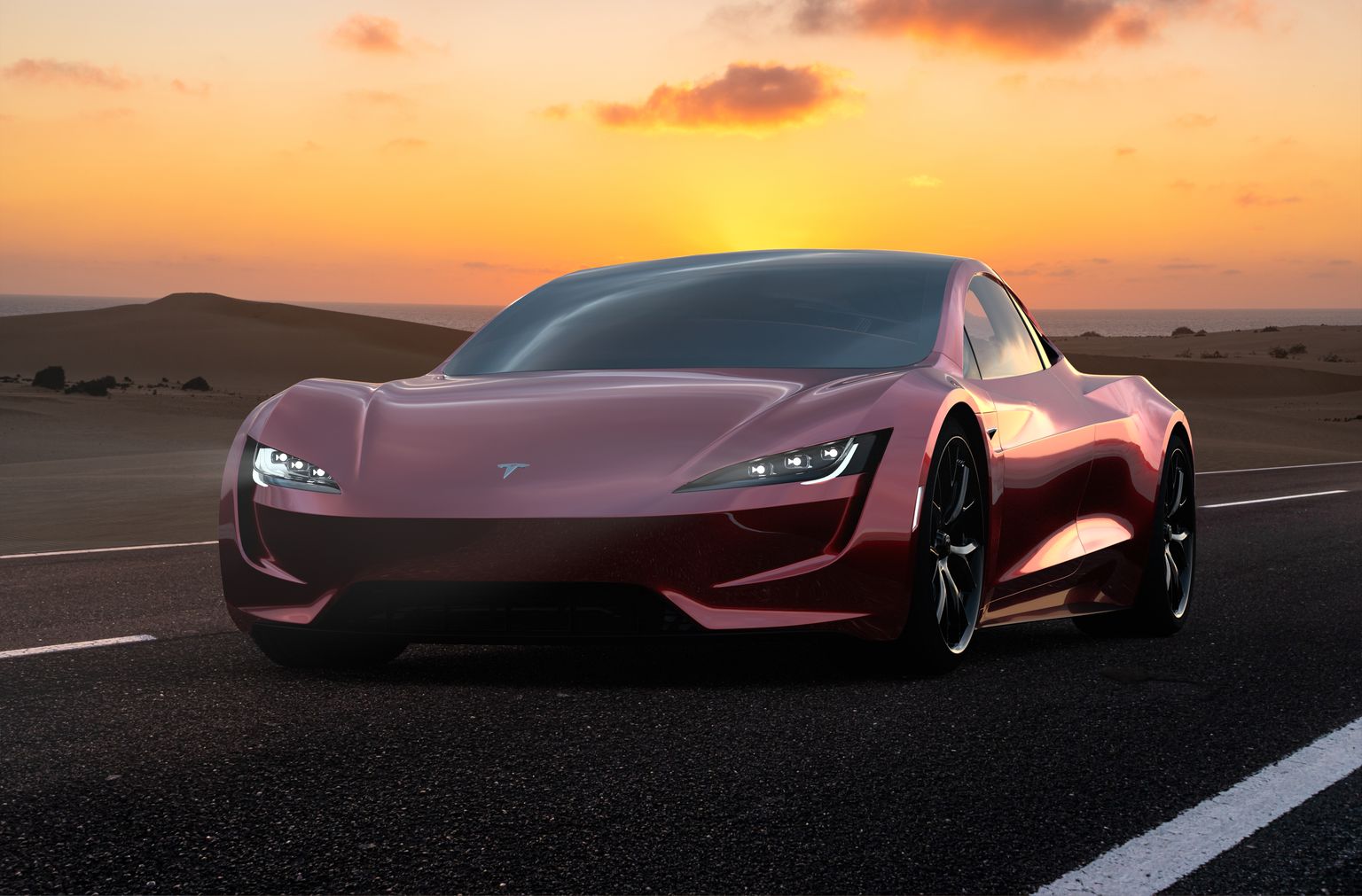 Tesla Roadster. Pilt on illustreeriv