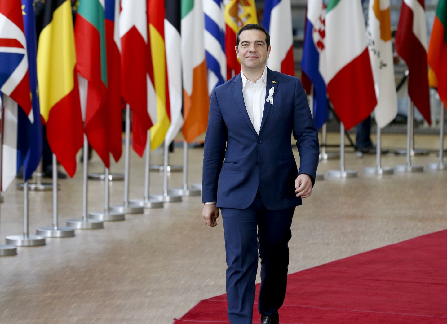 Kreeka peaminister Alexis Tsipras saabumas EL-i tippkohtumisele Brüsselis.