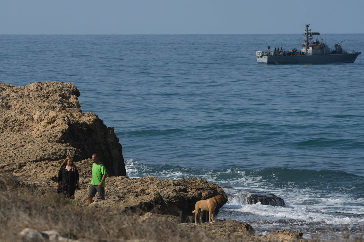 Iisraeli mereväealus ankrus Vahemerel Liibanoniga piirneva Rosh Hanikra lähedal.