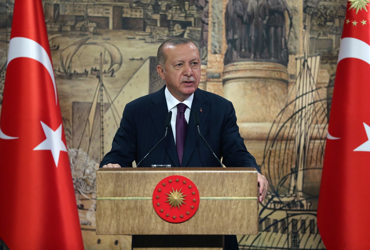 Recep Tayyip Erdoğan teatamas gaasimaardla avastamisest.