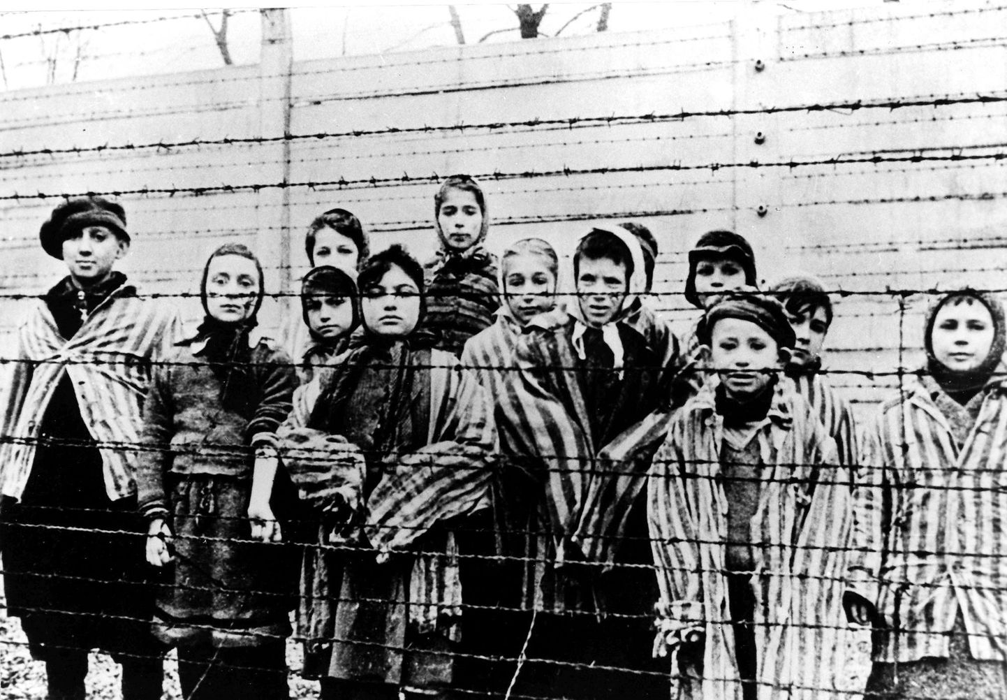 Auschwitzi koonduslaagi vangid enne vabastamist 1945. aastal