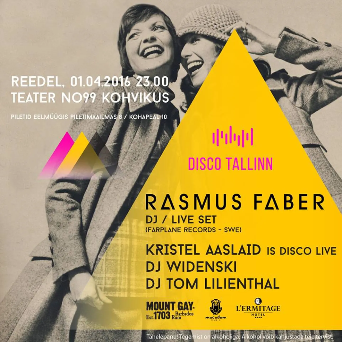 Disco Tallinn lammutab taas – 1. aprilli peol esinevad Rootsi multitalent Rasmus Faber ja Kristel Aaslaid