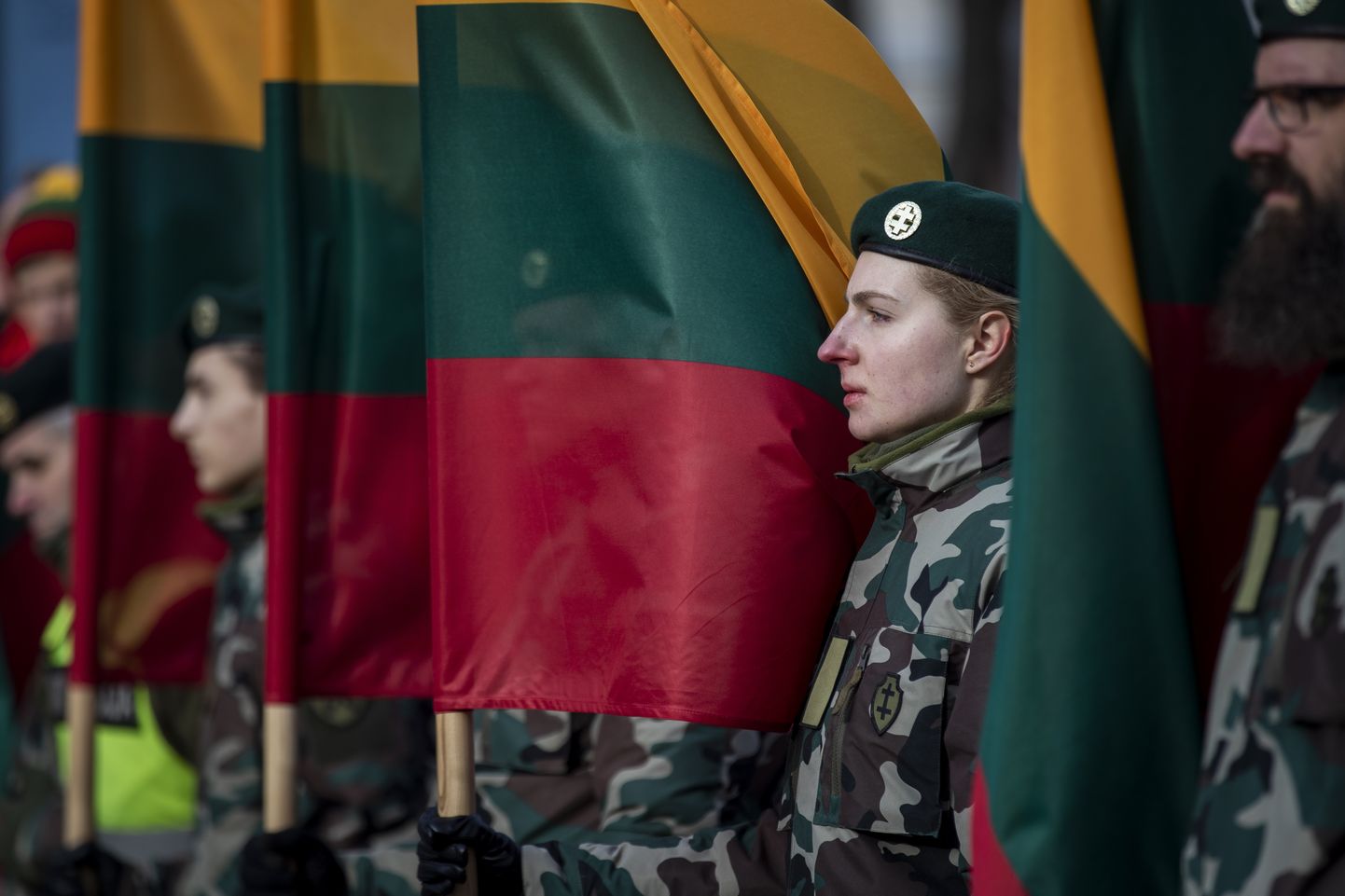 Leedu sõdurid tseremoonial.