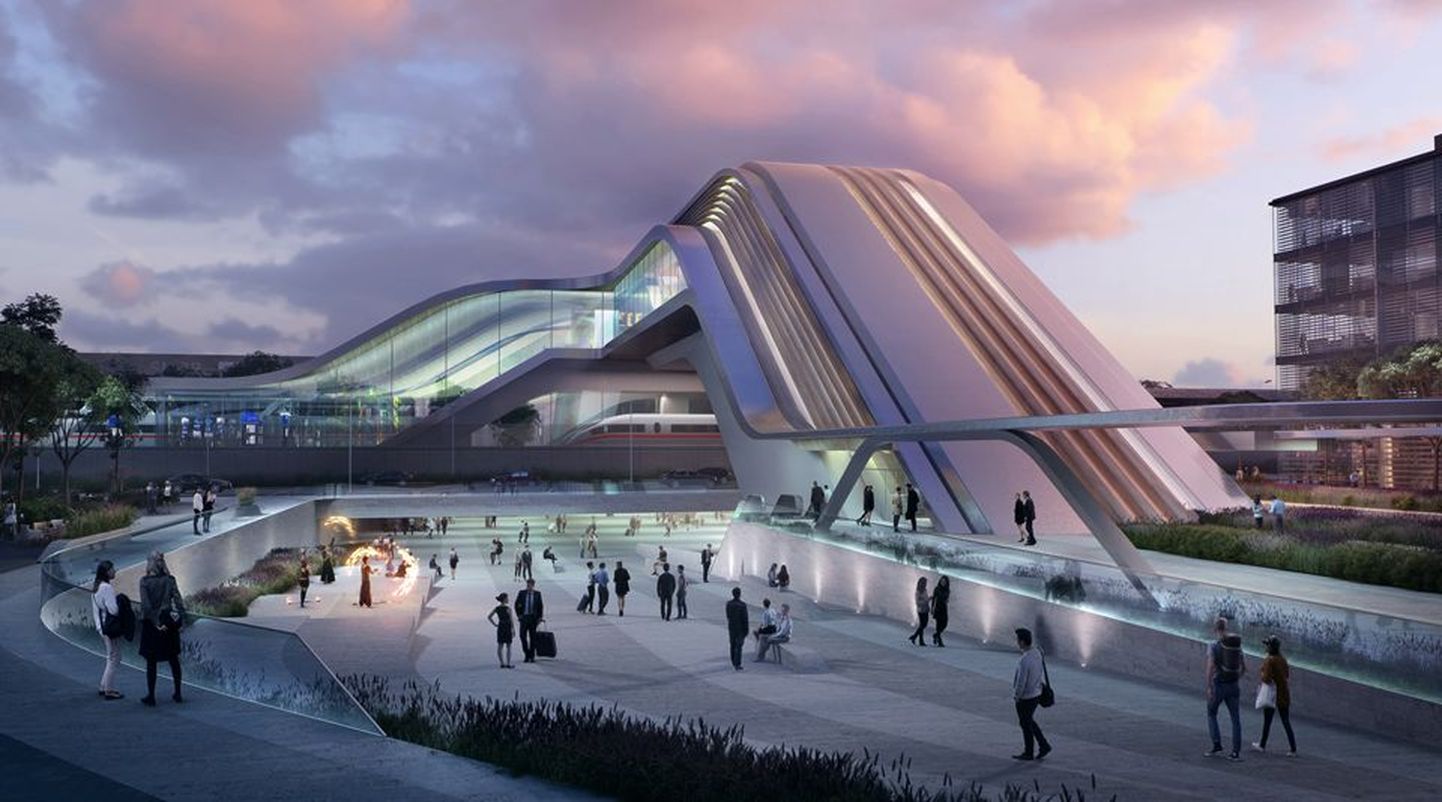 First place in the competition for the architectural design of the joint terminal of the Rail Baltic railway at Ulemiste in Tallinn was won by the joint design of Zaha Hadid Architects and Esplan, titled Light Stream