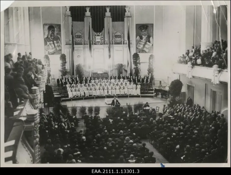Eesti raamatu 400. aastapäeva peaaktus Estonia kontserdisaalis 8. septembril 1935.