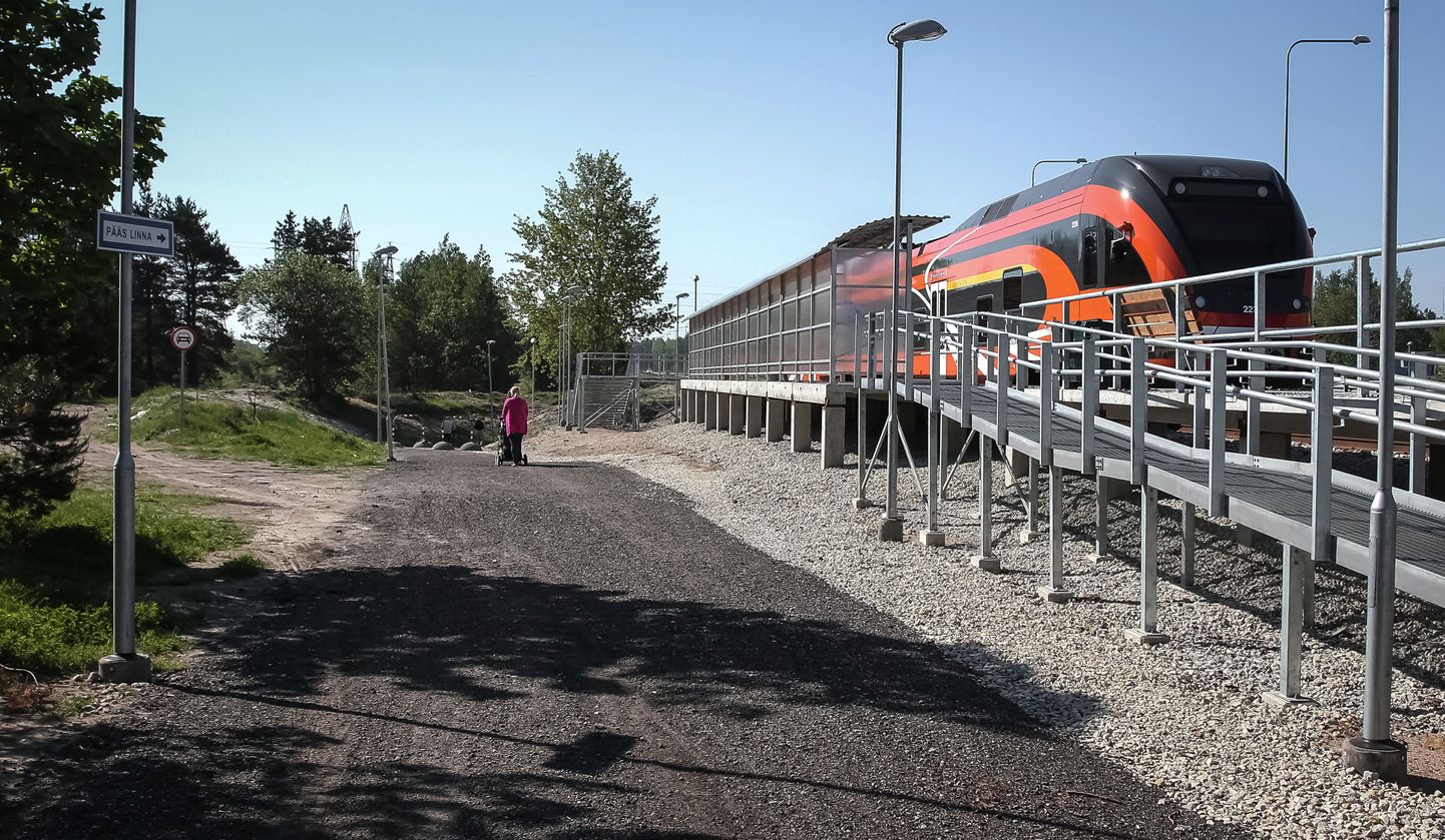 Eloni rong Pärnu raudteejaamas.